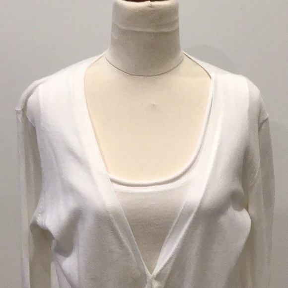 Pure DKNY cardigan & cami set, white, size M - Picture 4 of 12
